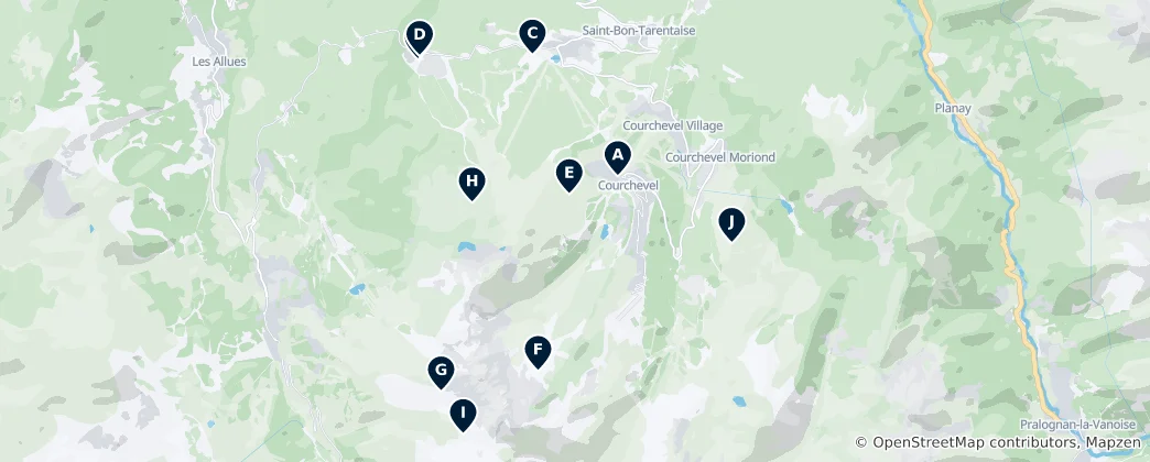 Map of Courchevel Winter Sports