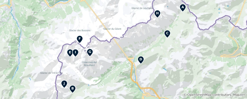 Map of Alpine Huts and Shelters