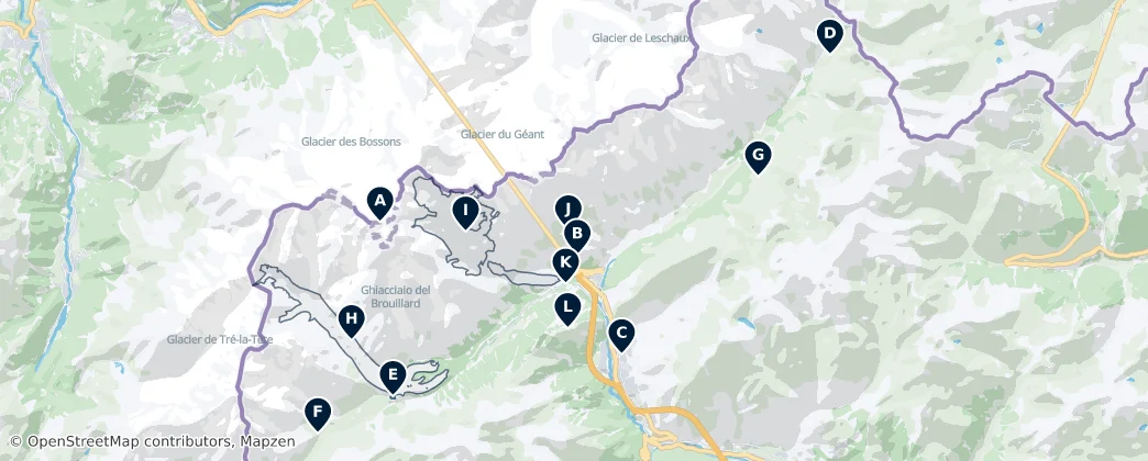 Courmayeur Must-Sees — Térkép