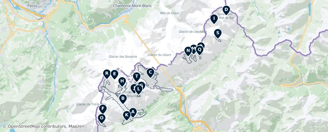 Glaciers and Alpine Lakes — Térkép