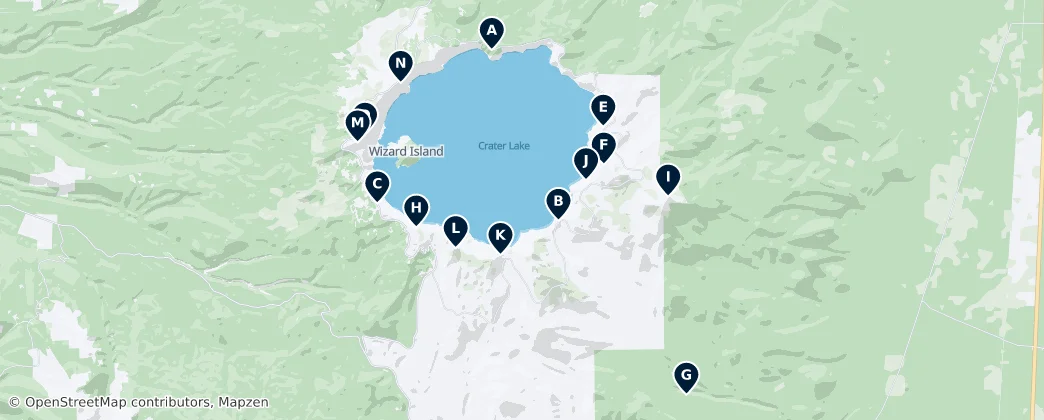 Карта Best Crater Lake Views