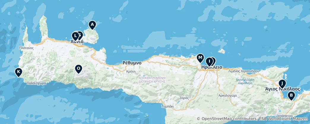Mappa di Editor's Choice: Crete Highlights