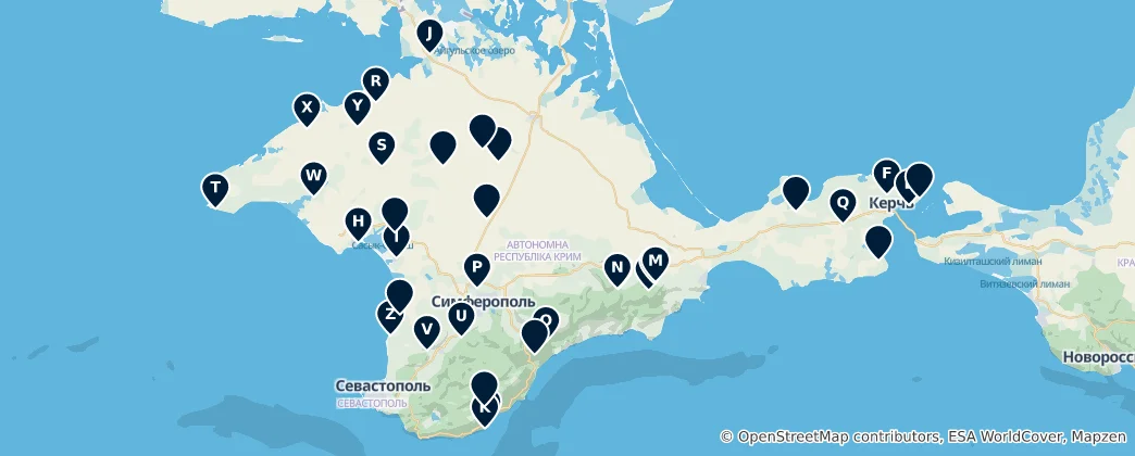 Karte von Sacred Sites of Crimea