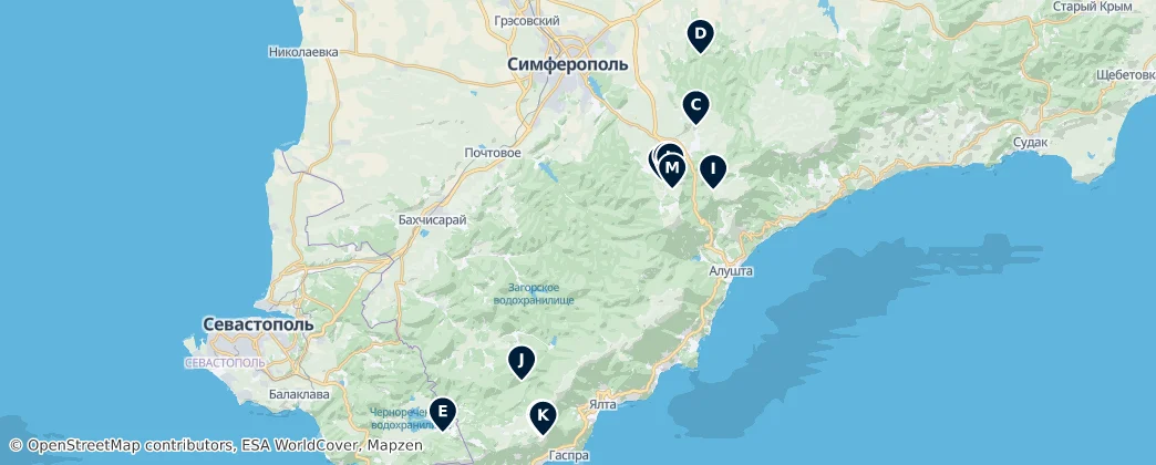 Mapa de Caves of the Crimean Mountains