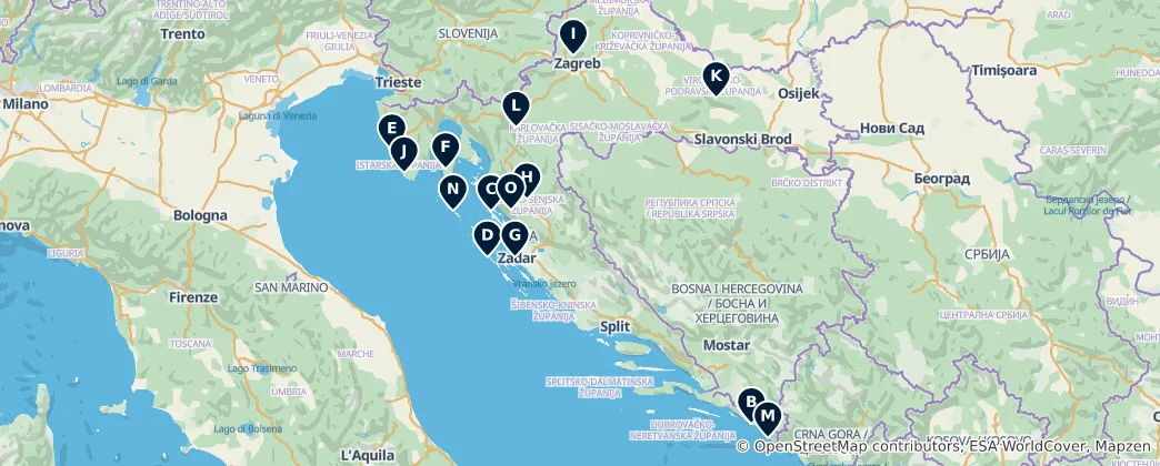 Mapa Scenic Natural Attractions