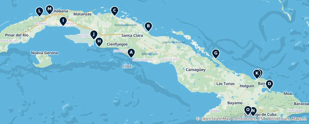 Mappa di Cuba's Best Beaches