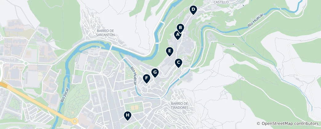 Mapa Historic Churches of Cuenca