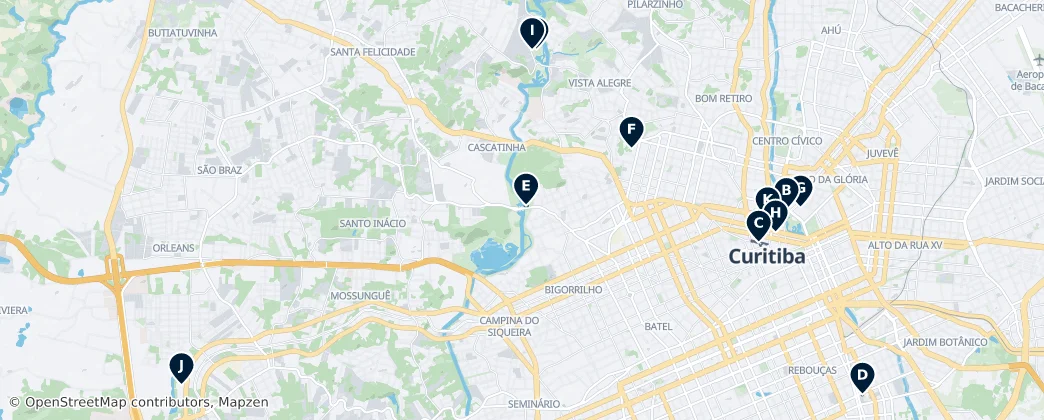 Cultural Landmarks of Curitiba — Map