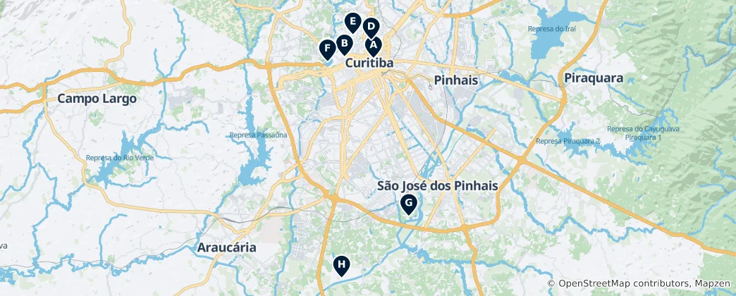 Curitiba Parks and Viewpoints Haritası