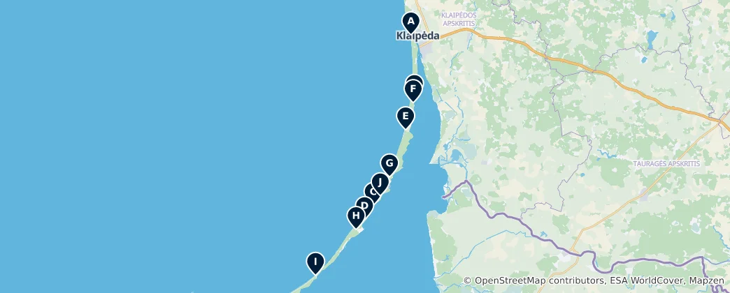 Mapa De Curonian Spit Essentials