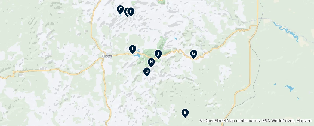 Mapa Custer State Park Essentials