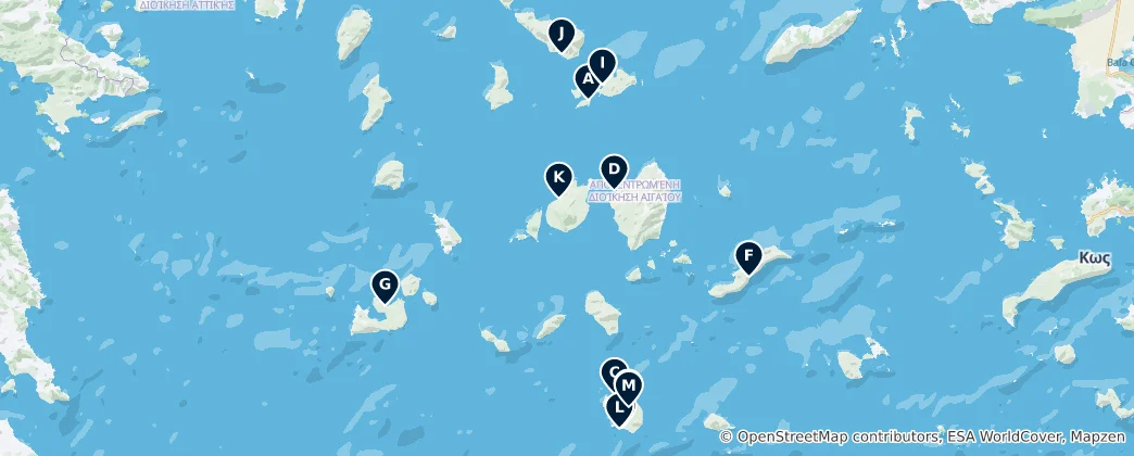 Mapa Cyclades Unmissable Icons