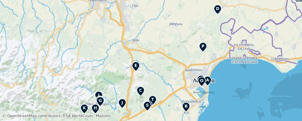 Cyprus Religious Sites — Mapa