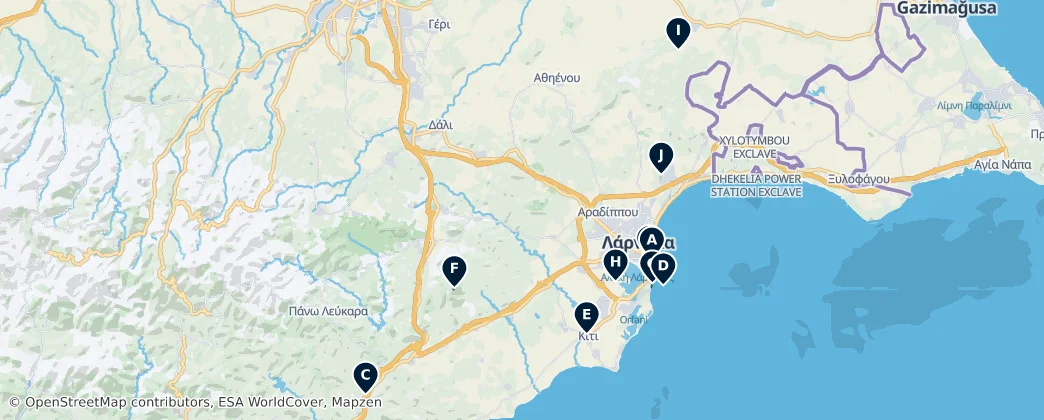 Larnaca's Unmissable Gems – Mapa