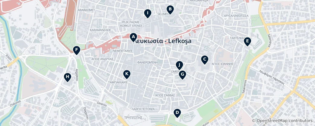 Karte von Nicosia's Essential Treasures