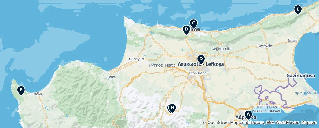 Map of Castles and Monuments