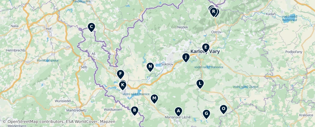 Karte von Historic Churches and Religious Sites