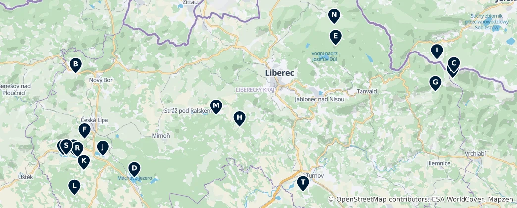 Mapa de Alpine Huts and Nature Wonders