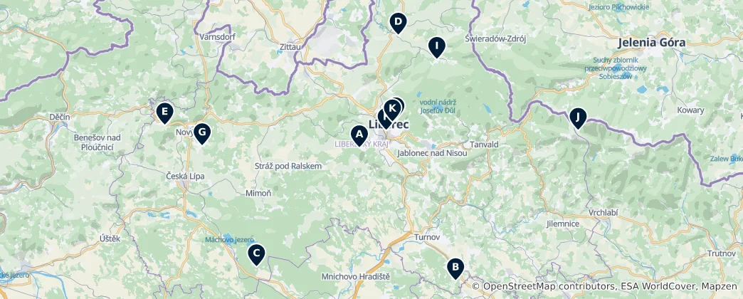 Mapa Liberecký kraj Essentials