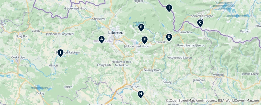 Mapa Peaks and Viewpoints