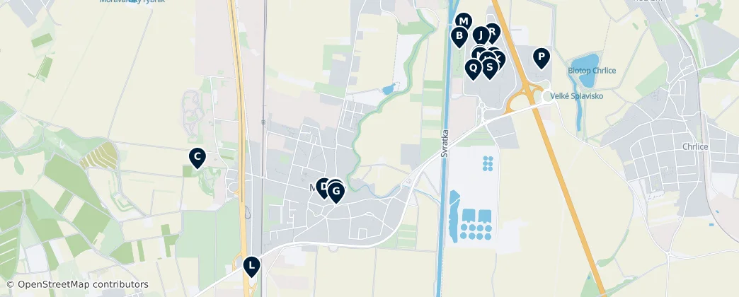 Modřice Must-Sees — Carte