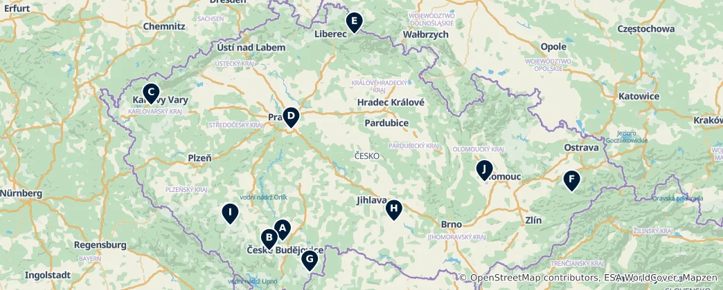 Mappa di Hidden Czech Gems