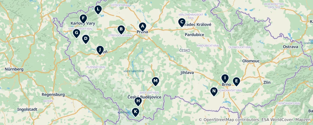 Map of Historic Town Centers & Architecture