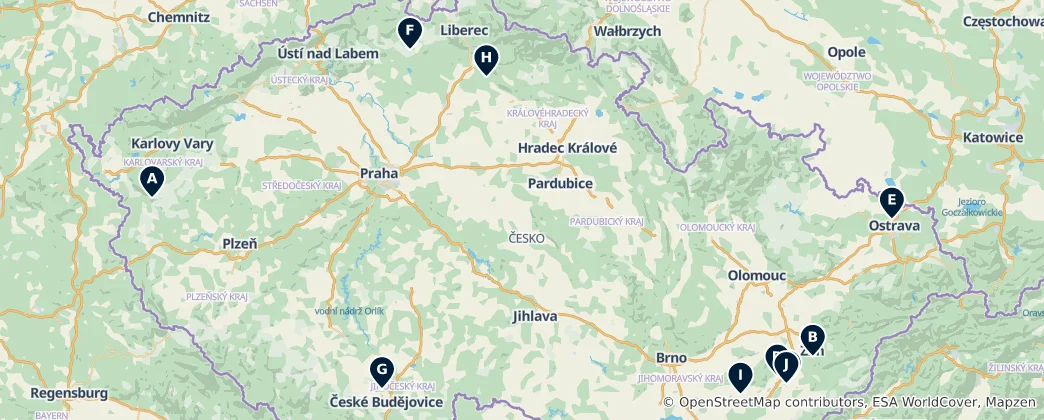 Map of Top Theme & Amusement Parks