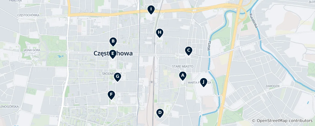 Kaart van Częstochowa Essentials