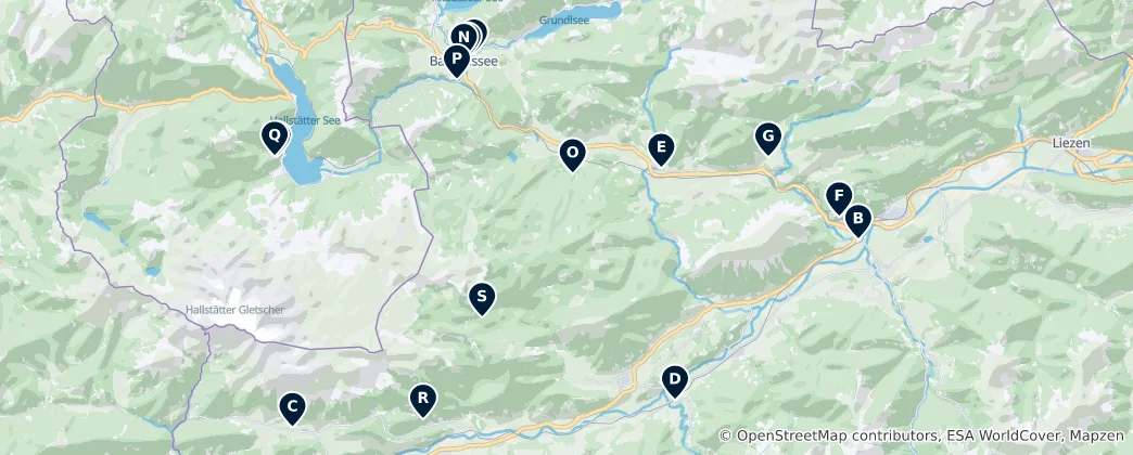 Map of Dachstein Heritage Sites