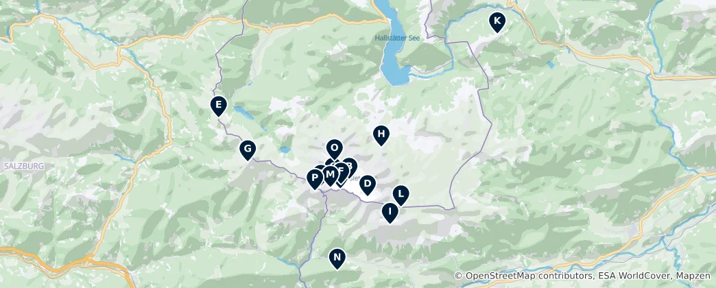 Map of Dachstein Peaks & Glaciers
