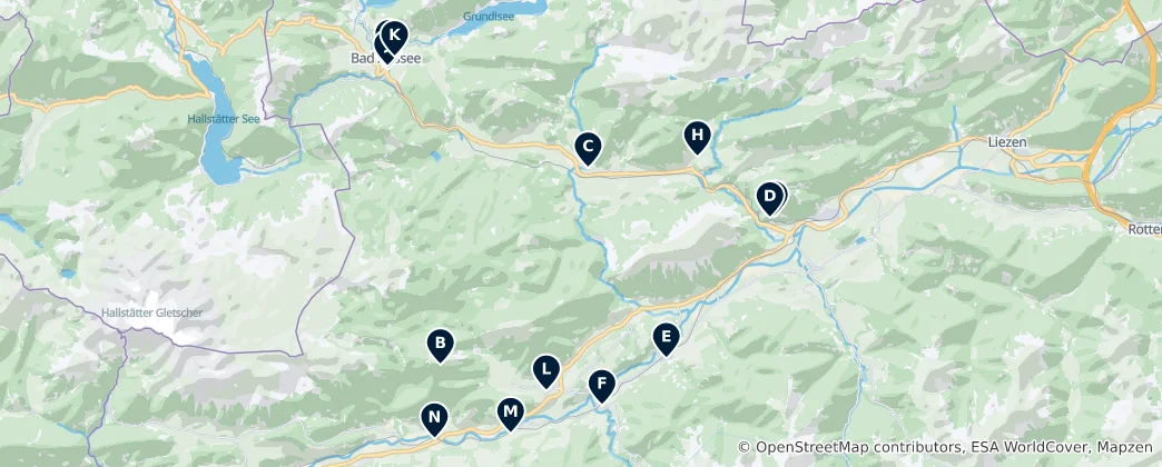 Map of Dachstein's Sacred Sites