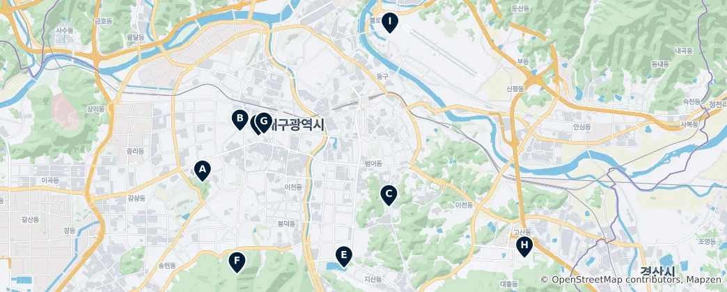 Map of Daegu Essentials: Must-See Attractions