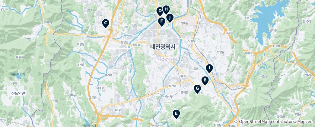 Karte von Daejeon Essentials