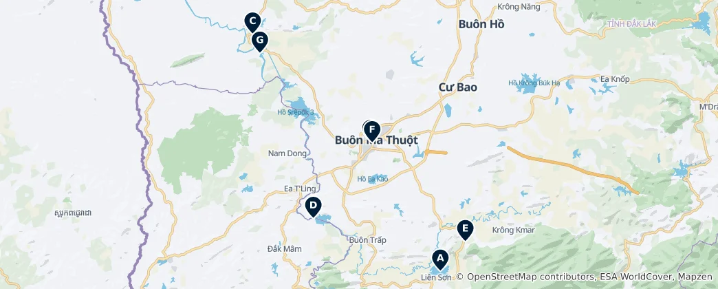 Mapa Đắk Lắk Essentials