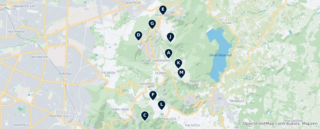 Mapa Scenic Nature Trails & Gardens