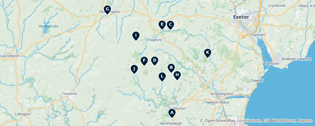 Mapa Dartmoor National Park Essentials