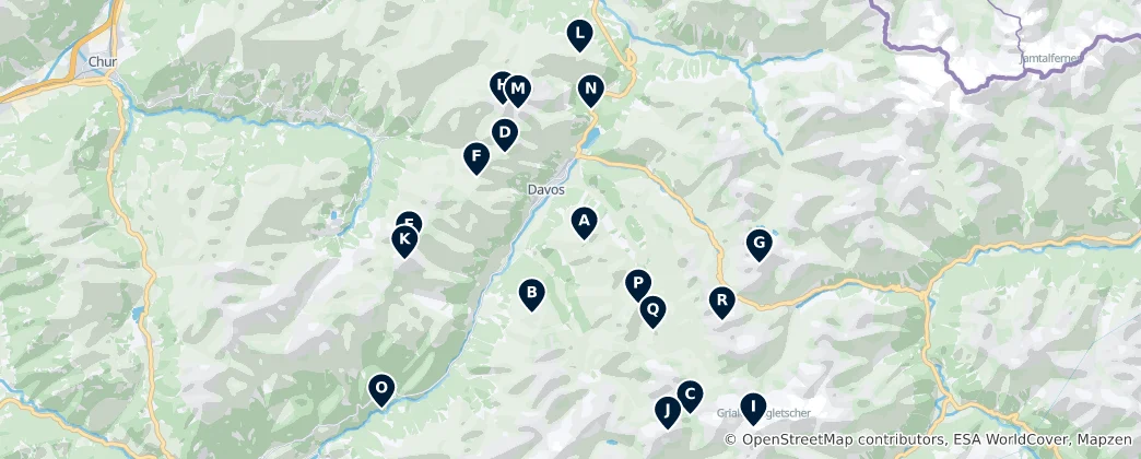 Mapa Scenic Mountain Viewpoints