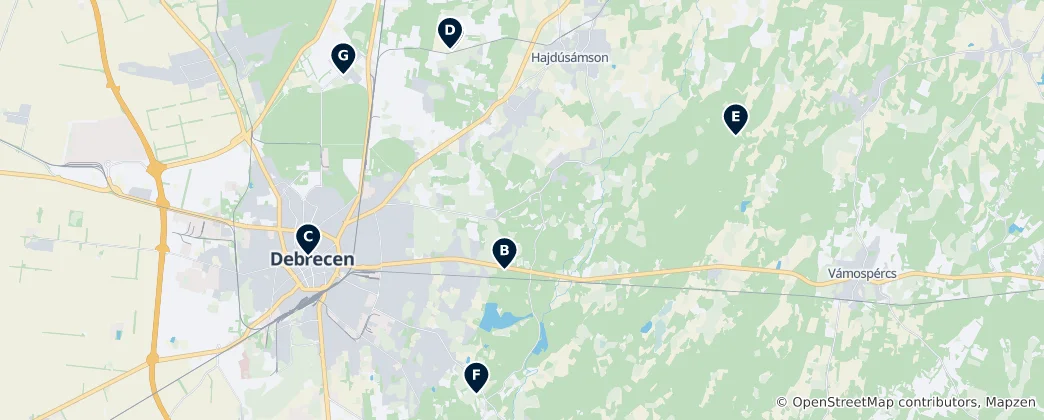 Mapa Hungarian Historical Treasures