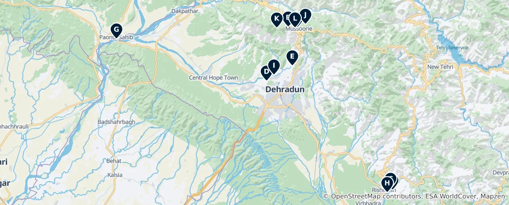 Mappa di Dehradun Essentials