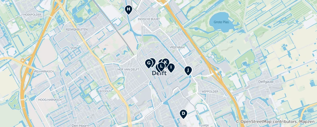 Kaart van Delft Unmissables