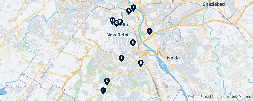 Delhi's Sacred Sites Haritası