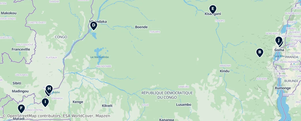 Map of Democratic Republic of the Congo Essentials