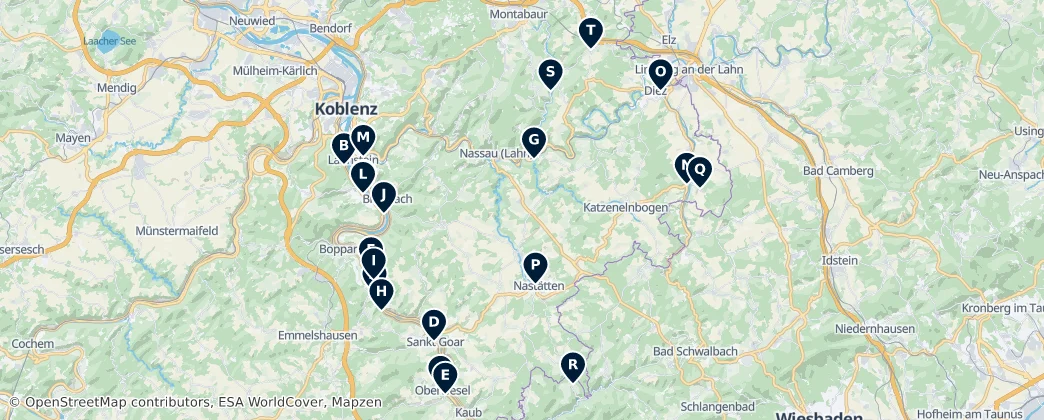 Karte von Historic Churches and Chapels