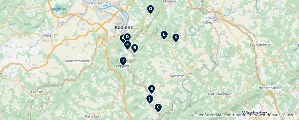 Mappa di Rhine Heritage Trail