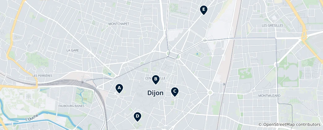 Map of Historic Churches of Dijon