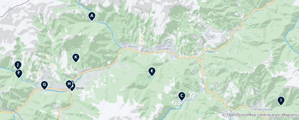 Mapa Dilijan National Park Essentials