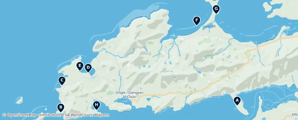 Map of Best Beaches of Dingle