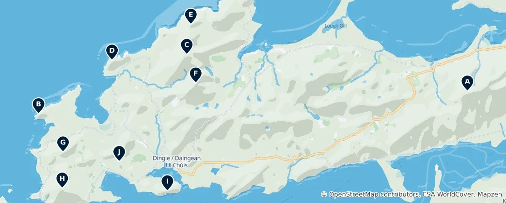 Mapa Dingle Peninsula Peaks