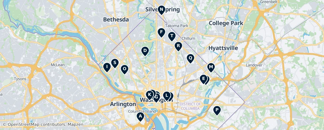 Térkép: Parks and Gardens of D.C.